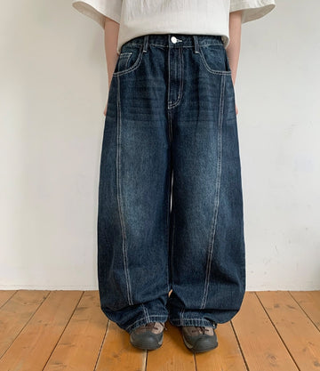 Zidue cut denim wide pants